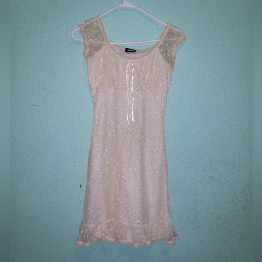 fitted gold dress with lace size s